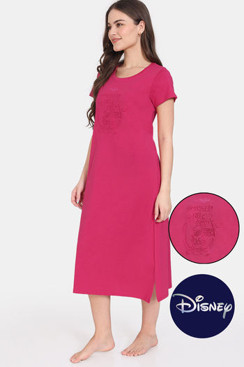 Buy Zivame Disney Knit Cotton Loungewear Dress - Viva Magenta